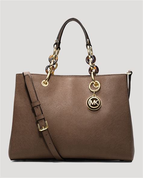 michael kors cynthia medium satchel in dark dune brown|Michael Kors Cynthia Satchel/Top Handle Bag Medium Bags.